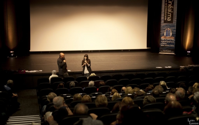 Débat avec le public autour du film "Coeurs purs" de Roberto de Paolis, en compagnie du Maire de Carros, M. Charles Scibetta et Selene Caramazza, actrice tête d'affiche du film.