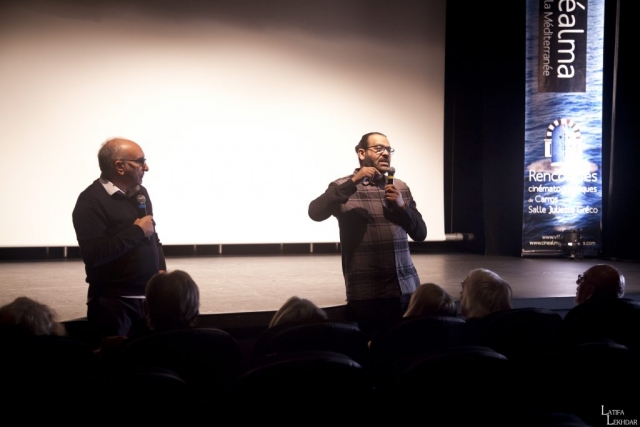 Charles Scibetta, Maire de Carros et Azlarabe Alaoui, réalisateur du film "Klikis, la cité des hiboux"