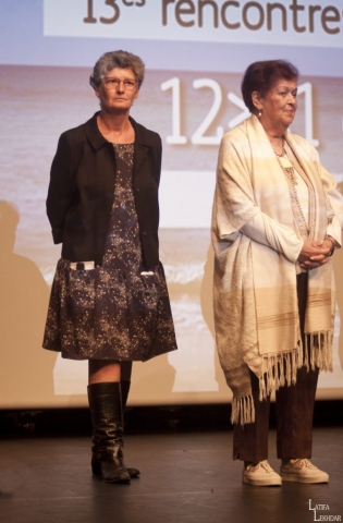 Catherine Fafin, de l'association Cinéactions et Salma Baccar, Réalisatrice du film El Jaida