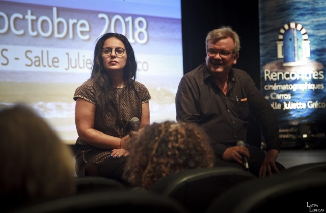 Yasmine Chouikh, réalisatrice "Jusqu'à la fin des temps" en compagnie de Hubert Corona de l'association Cinéactions