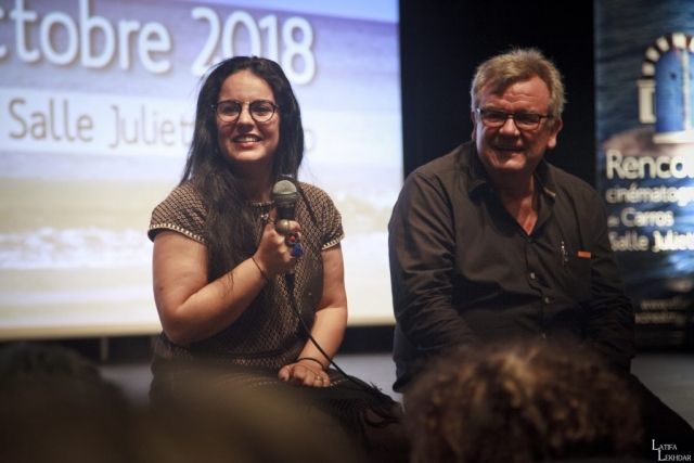 Yasmine Chouikh, réalisatrice "Jusqu'à la fin des temps" en compagnie de Hubert Corona de l'association Cinéactions