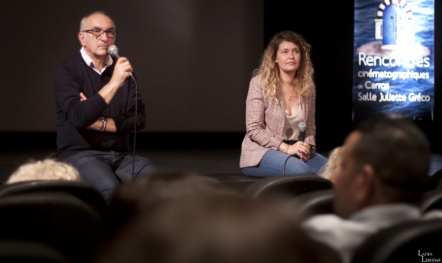 Charles Scibetta, Maire de la ville de Carros et Meryem Benm'Barek réalisatrice du film marocain "Sofia"