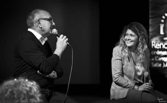 Charles Scibetta, Maire de la ville de Carros et Meryem Benm'Barek réalisatrice du film marocain "Sofia"