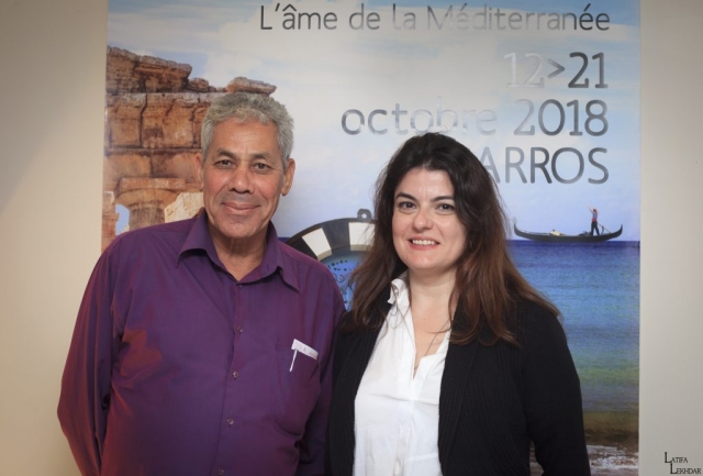 Brahim Naitijja, Conseiller municipal délégué au cinéma et Gaya Jiji, réalisatrice du film "Mon tissu préféré"