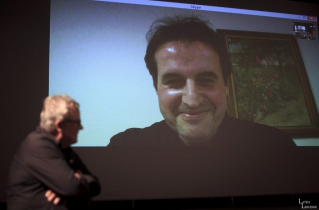 Liaison Skype avec Jean-Philippe Gaud réalisateur du film "Tazzeka" en présence Hubert Corona lors du débat avec le public.