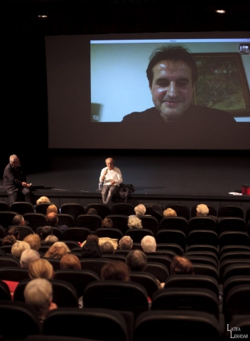 Liaison Skype avec Jean-Philippe Gaud réalisateur du film "Tazzeka" lors du débat avec le public.